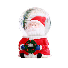Kerstdecoratie met glinsterend sneeuwvlokeffect, muzikale sneeuwbol met oog voor detail, verlicht, handgeschilderd hars en glinsterend.