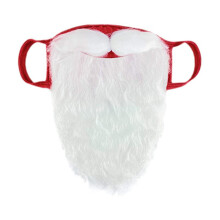 Unisex julehatter, nissehatt skjeggmaske med ekstra tykt og mykt plysjmateriale, fluffy fuskepels-juletilbehør med komfortfôr inni for