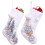 Meias de Natal de lã bordada, macias e com um toque de luxo, brancas, 45 cm (18 polegadas), 2 unidades, decoradas com árvore de Natal e nomes 1