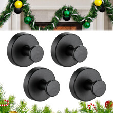 4Pcs Vacuum Suction Cup Hooks Heavy Duty Rust Proof No Drill for Bathroom Shower Glass Door Black