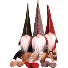 Traditioneller Hut und Filzhandschuhe, Plüschwichtel aus handgeschnittenem Wollfilz für authentische skandinavische Weihnachtsdekoration (50 cm