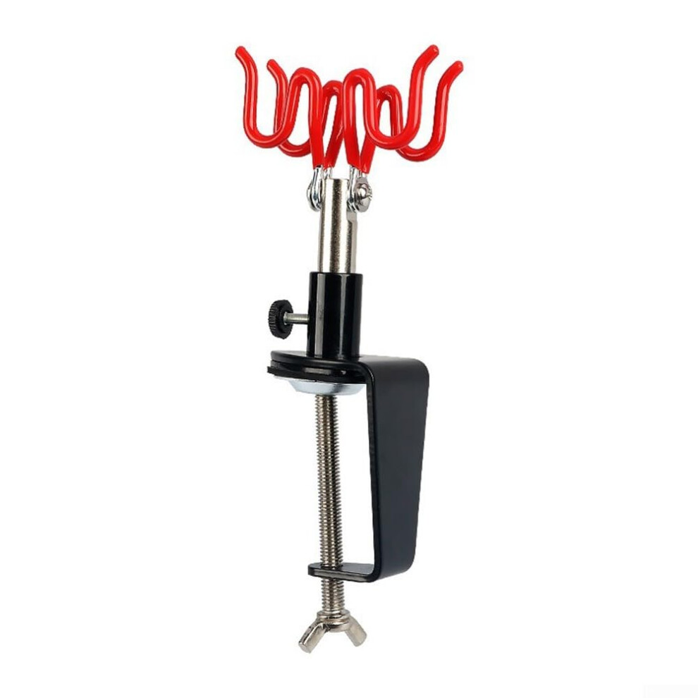 Metal Airbrush Holder with CClamp, Pivoting Design, Dual Capacity for Gravity and Siphon Feed