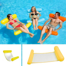 Espreguiçadeira inflável ergonômica para piscina, feita em PVC resistente e espesso, com design que mantém a temperatura agradável, confortável