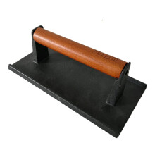 Cast Iron Burger Press with Wooden Handle 8.3x4.3 Inch for Griddle, Grill, Steak, Bacon, Smash Burgers