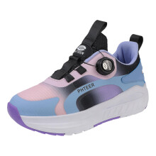 Kids Roller Skate Shoes with Four Wheels for Boys and Girls, Easy Slide Heel Sneakers, Pink Blue Purple 35 EU