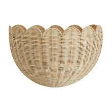 Wicker Wall Basket with Unique FanShaped Design for Rustic Home Decor and Rattan Hanging Storage