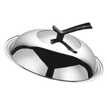 34cm Universal Pot Lid Tempered Glass with Stainless Steel Rim HeatResistant Fit for Pots Pans Woks