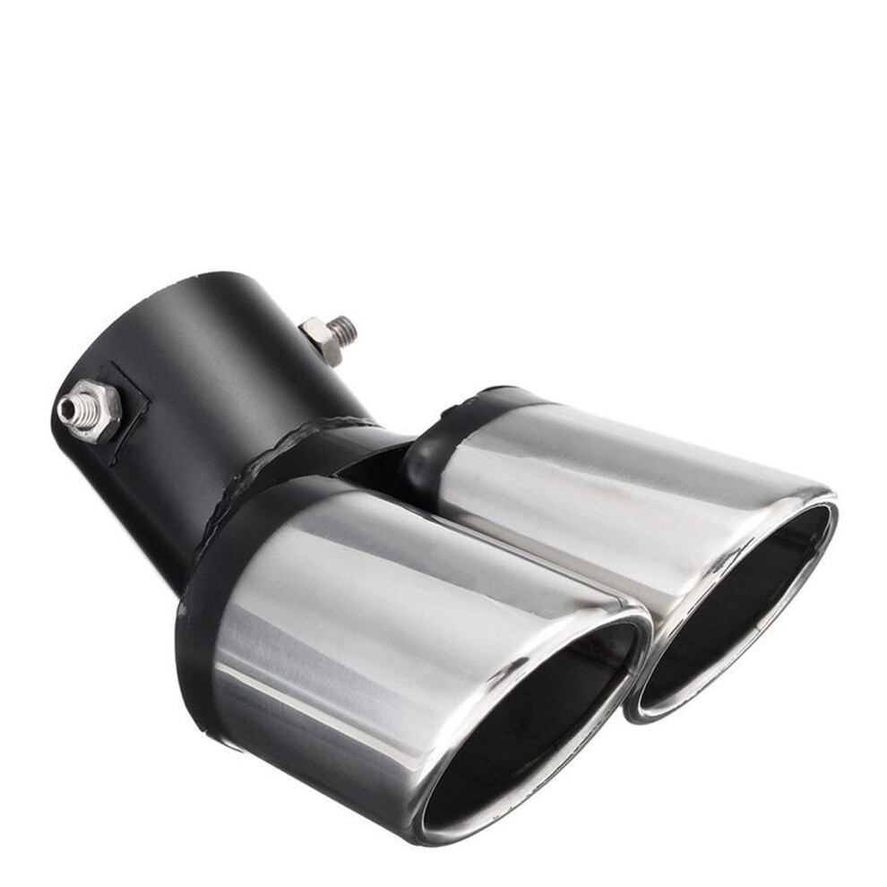 Car Exhaust Tip Stainless Steel Dual Outlet Chrome Muffler 62Mm For Benz 9323874606705