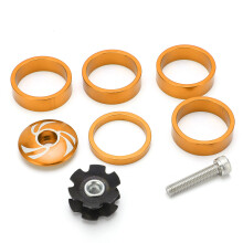 Nauwkeurige hoogteverstelling fietsbalhoofdspacer, lichtgewicht aluminiumlegering, carbonvezelstijl spacers, geschikt voor de meeste racefietsen,
