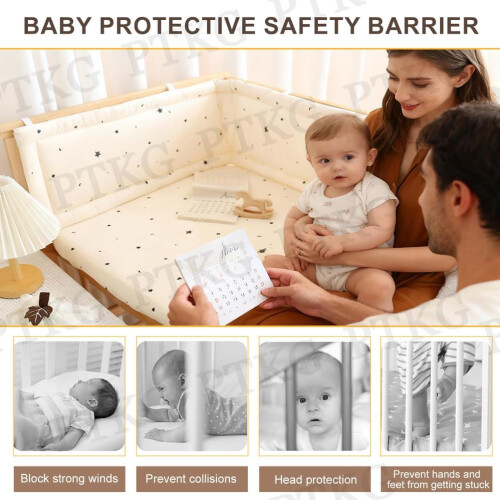 Breathable Mesh Crib Bumper Cot Liner with Airflow Padding for Baby Cot Bed 100cm E7 1