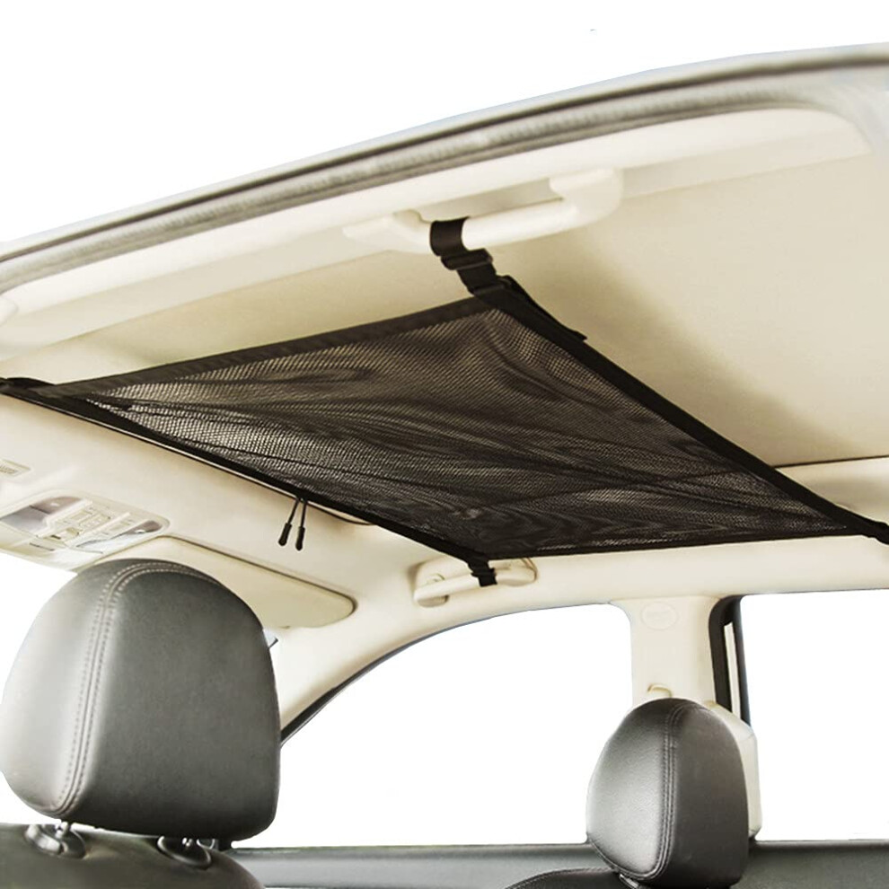 Adjustable Car Roof Storage Net With Zipper Mesh, Overhead Cargo Organizer For Suv Interior 9323874607184