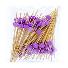 Love Heart Cocktail Picks 100pcs for Valentine's Day Drinks Appetizers Fruit Sandwich Purple