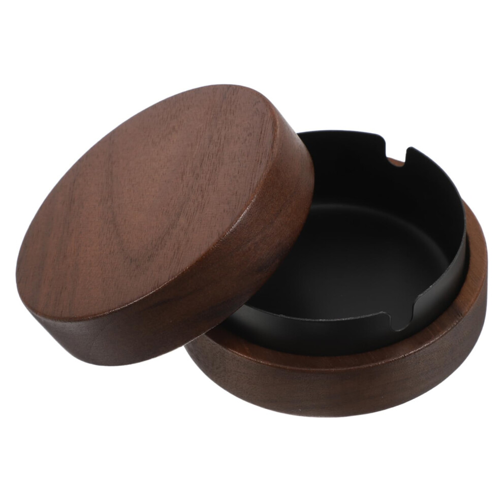 Stainless Steel Ashtray with Lid BreakResistant Polished for Home Office Indoor Smoking Areas Black
