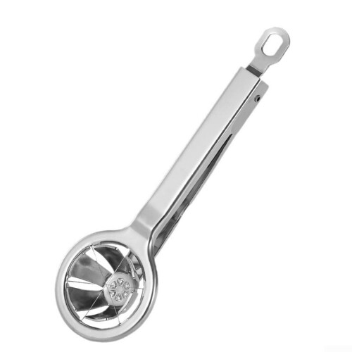 Stainless Steel Egg Slicer with Quick 6Slice Action for Hard Boiled Eggs Kitchen Tool