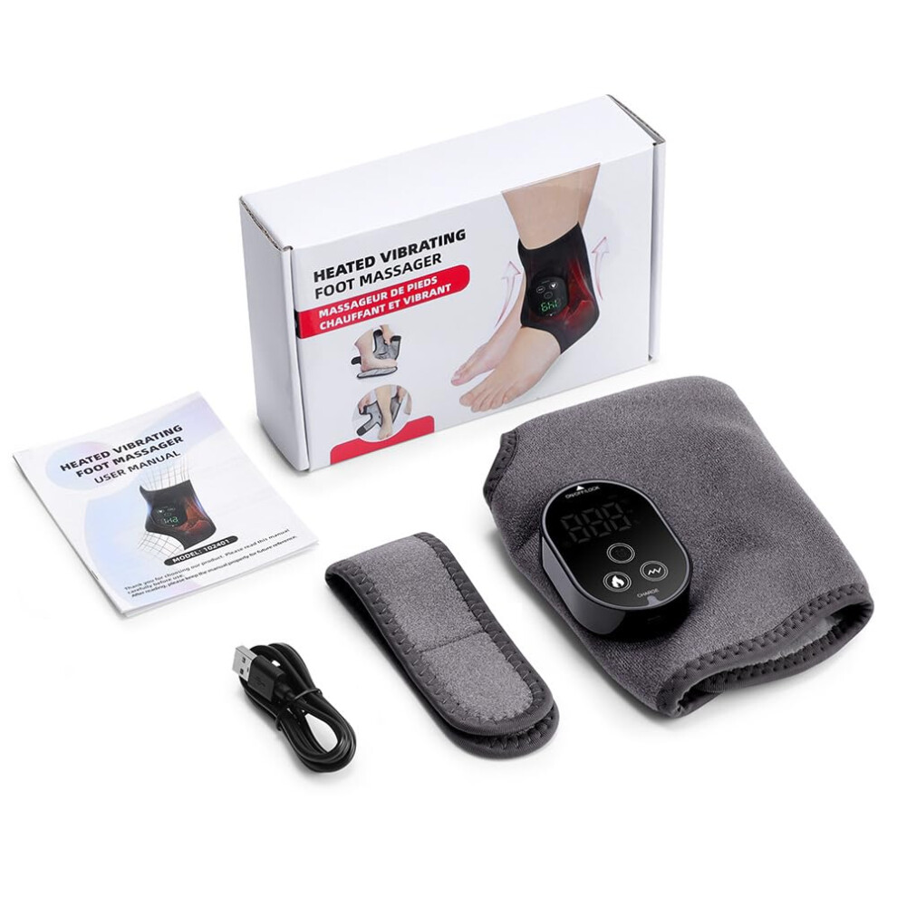 Cordless Heated Foot and Ankle Massager with Adjustable Heat and Vibration for Pain Relief