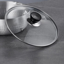 28cm Tempered Glass Pan Lid with Steam Vent, Universal Fit for Pots and Frying Pans