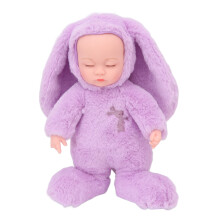 Babypuppe mit weichem Körper und Vinylkopf, Reborn-Puppe mit Schlafliedern und Herzschlag, geschlossene Augen, weicher Fleece-Stoff für Kinder ab 3