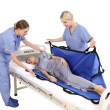 Patient Transfer Sheet with 8 Handles Waterproof Bed Positioning Pad for Elderly Care 55'x36' Blue