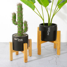 Pflanzenständer aus Holz für die Ecke, Halter für künstliche Sonnenblumensträuße, abnehmbares Mini-Blumentopfregal, Bodenschutz aus Naturholz