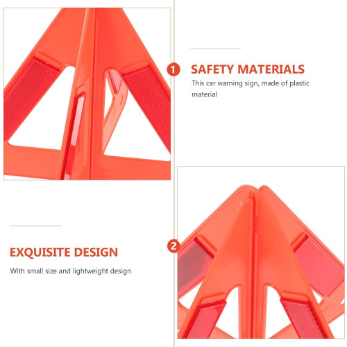 2 Sets Emergency Warning Triangles Reflective  Visibility for Car and Vehicle Breakdown Safety 2