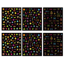 Fluoreszierende Nageldekorationen, Halloween-Nageldesigns, Kürbis-Nagelsticker mit Farbverlauf, 3D-Nagelsticker zum Selbstkleben, sichere, ungiftige
