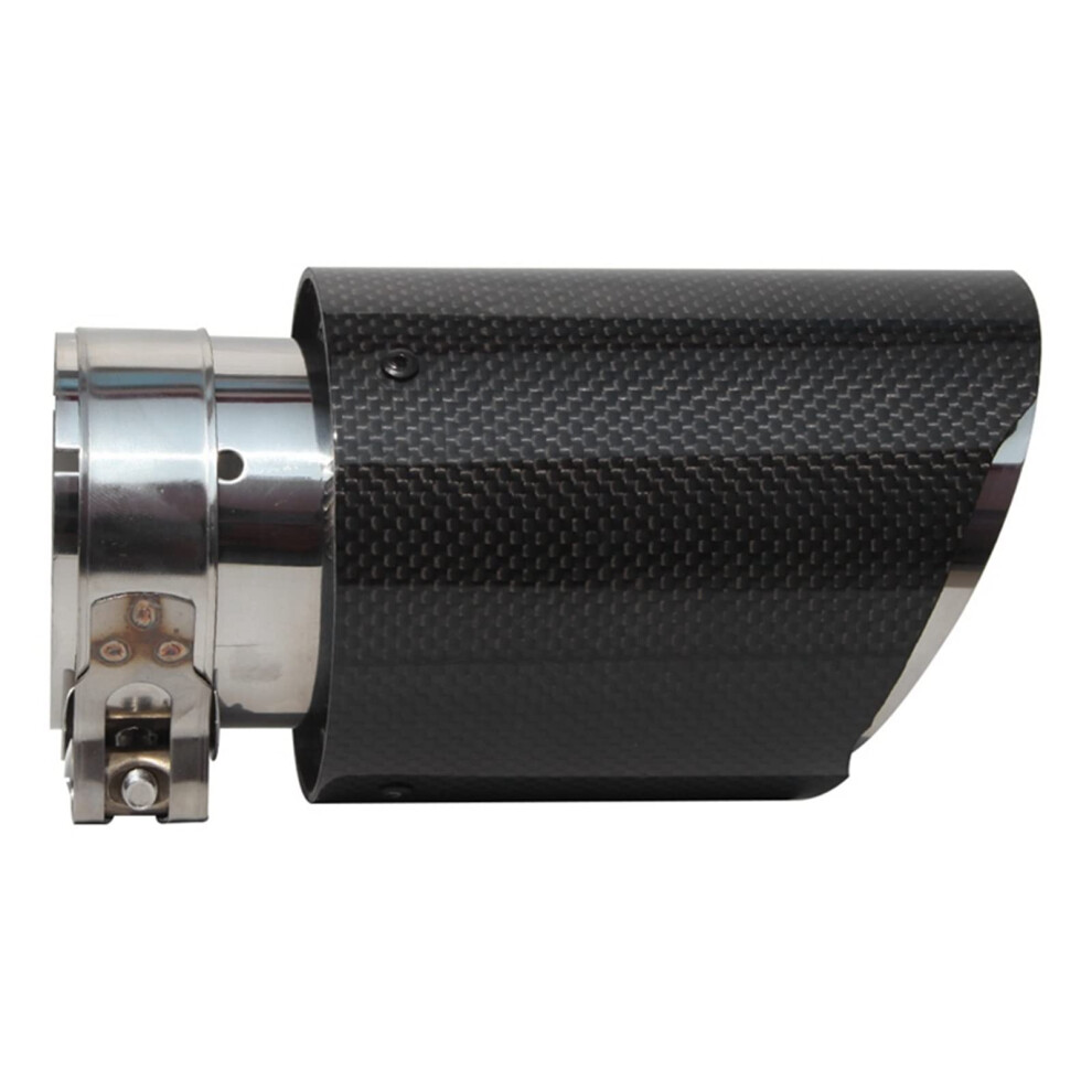 Carbon Fiber Stainless Steel Car Exhaust Tip Glossy Tailpipe Muffler End (5189Mm) Black 9001264564155