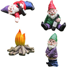 Décoration de micro-paysage, modèle de feu de camp en résine pour la création de scènes miniatures, ensemble de 4 accessoires pour mini-maisons