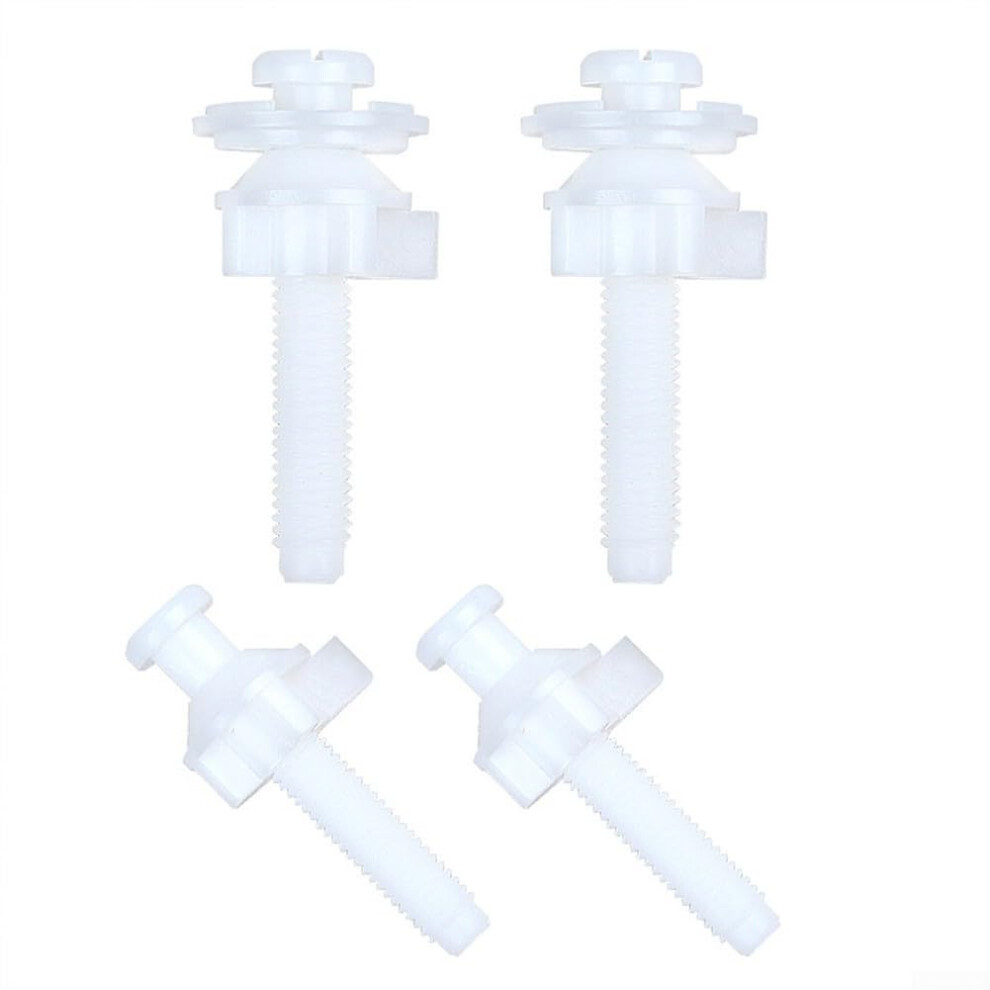 Toilet Seat Hinges And Kit With Bolts, White Plastic, Fits Most Seats, 4 Sets For Enhanced Stability 9323874608563
