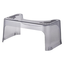 Acrylic NonSlip Toilet Stool for Adults and Kids, Ergonomic Squatting Foot Rest, Transparent Gray
