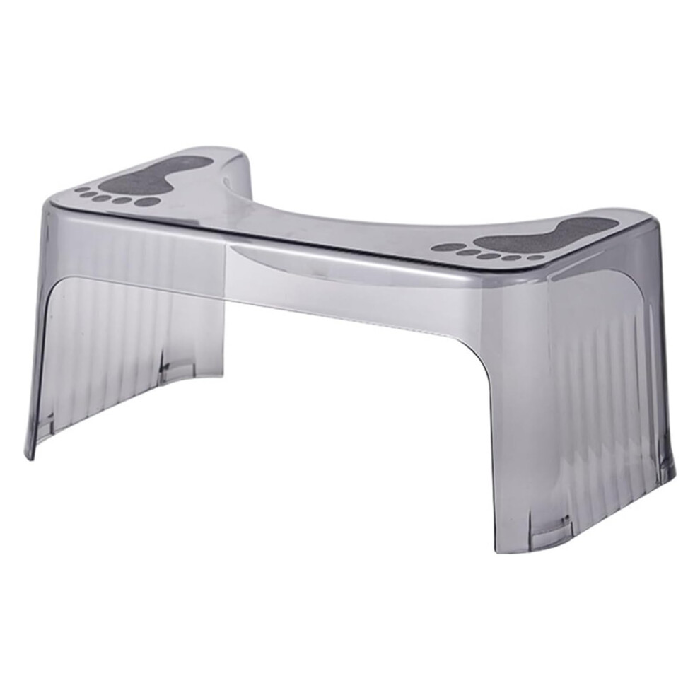 Acrylic Nonslip Toilet Stool For Adults And Kids, Ergonomic Squatting Foot Rest, Transparent Gray