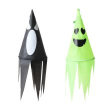 Chapéu de bruxa a bateria com design fácil de guardar, luzes de cordão coloridas para decoração de Halloween, decoração externa de outono,