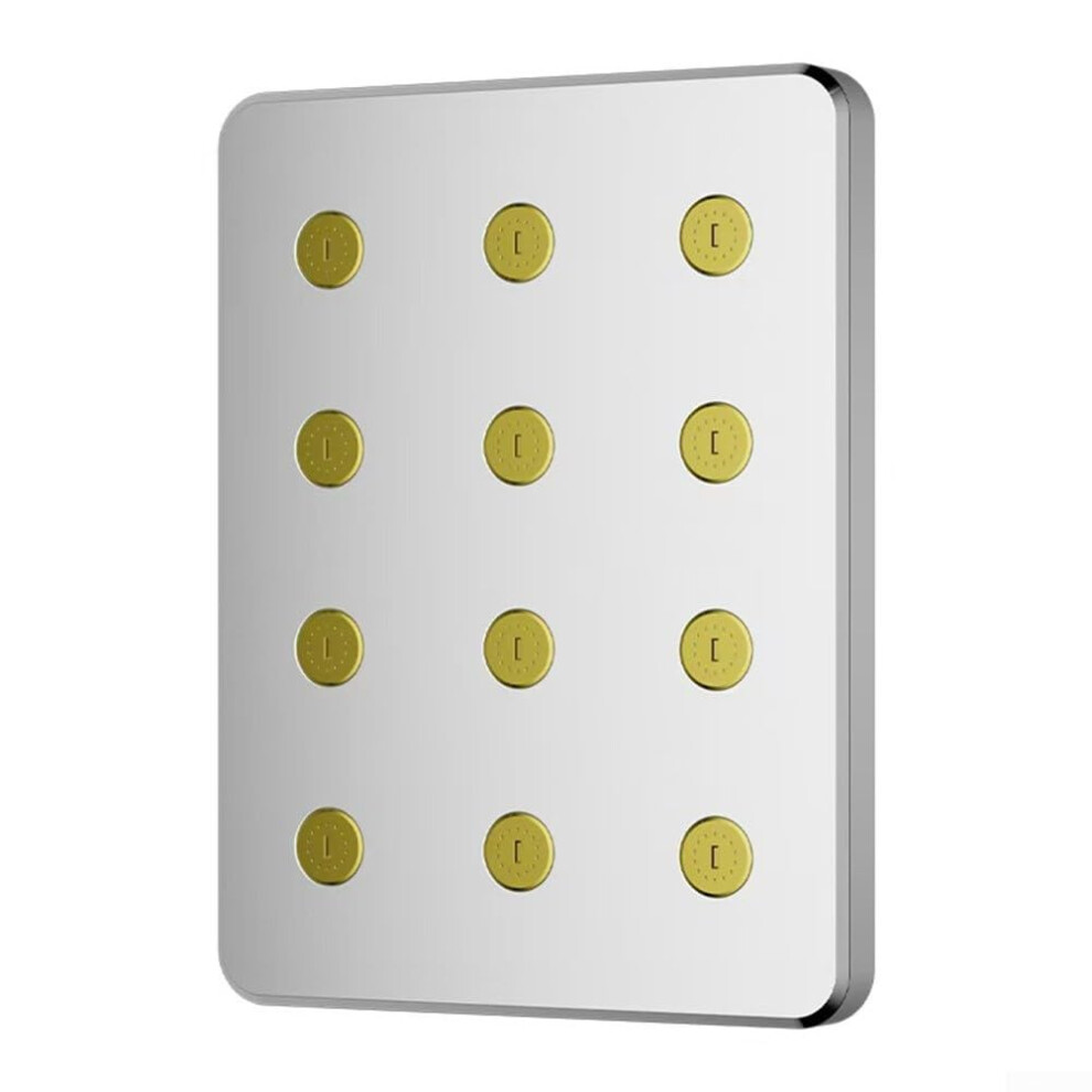 Rainfall Shower Head Pressure 360 Rotating Anticlog 4Point Silver Spa For Bathroom 9119770379603