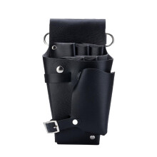 Professional Leather Barber Tool Belt with Hair Scissor Holder Pouch Black MultiTool Storage