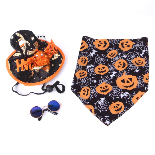 Αξιολάτρευτη στολή για κατοικίδιο για το Halloween, κάπα και καπέλο μάγου από