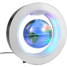 Schwebender Globus für die Bürodekoration, geräuschlose, rotierende, magnetisch schwebende Weltkarte mit farbigen LED-Leuchten, Hightech-Gadget