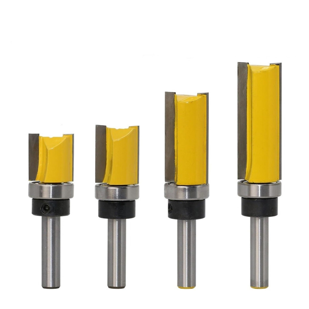 4Pcs 8Mm Shank Flush Trim Router Bit Set For Woodworking, Carbide Tipped With Sharp Cutting Edge 9119770378712