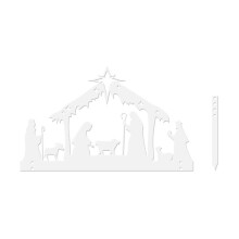 Presepi da esterno, decorazioni natalizie religiose, presepe in metallo 40x25 cm, cartello da giardino resistente alle intemperie