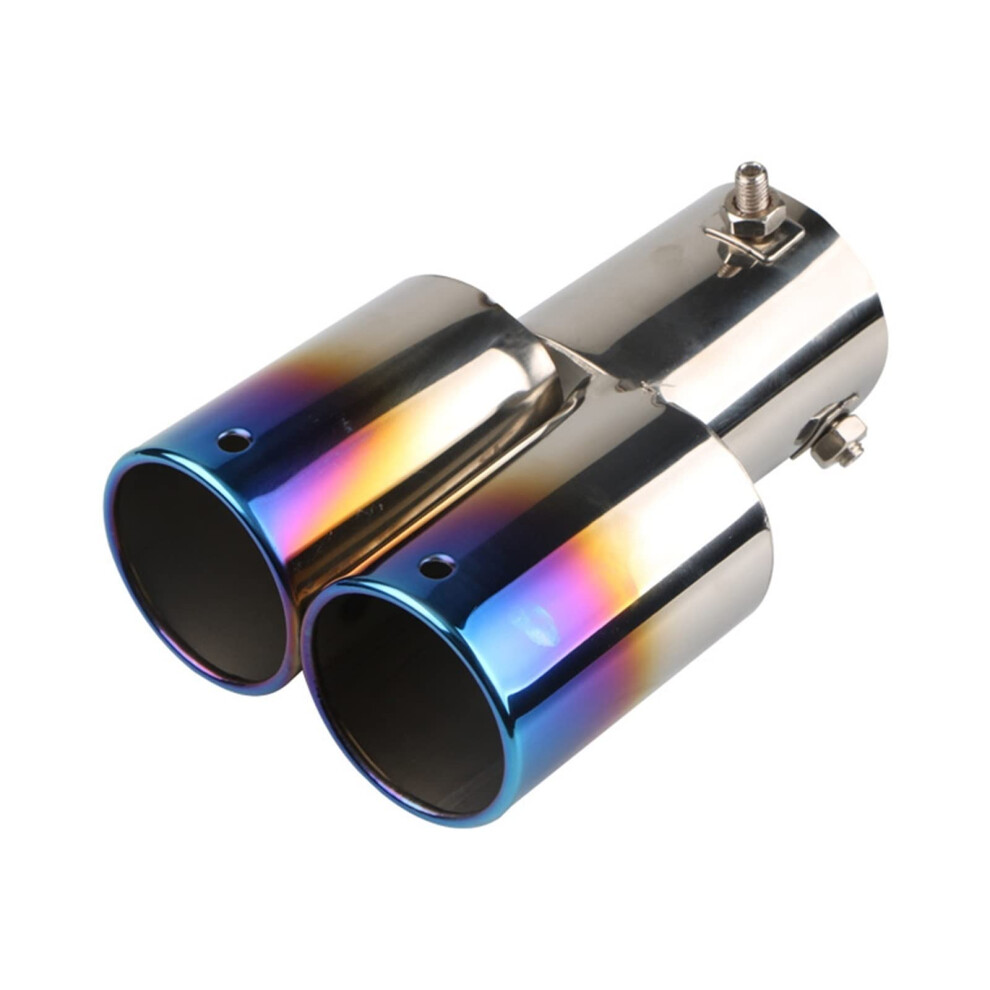 63Mm Universal Car Exhaust Tip Dual Outlet Stainless Steel Muffler Tail Pipe For 1.5L2.2l 9119770381231