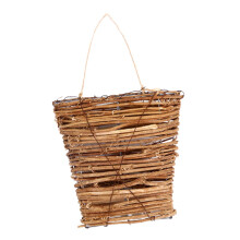 Wall Hanging Flower Basket Handwoven Wicker Planter for Garden Patio Home Decor