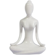 Elegant beeldje in yogahouding, een blikvanger in je interieur - Keramisch yogabeeldje voor de inrichting van je meditatiekamer.