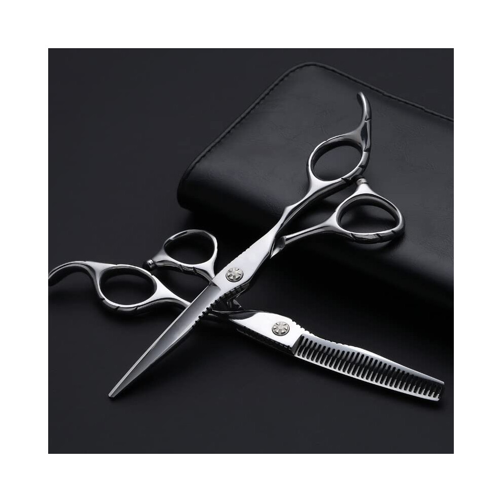 6 Inch Professional Hair Cutting Scissors Barber Thinning Set 440C Steel Sharp Blades