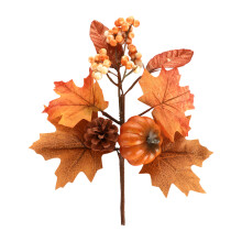 Frunze artificiale de toamnă, tulpină, frunze de arțar, decor de toamnă, temă, decor realist, ca de Ziua Recunoștinței, Halloween, ramură