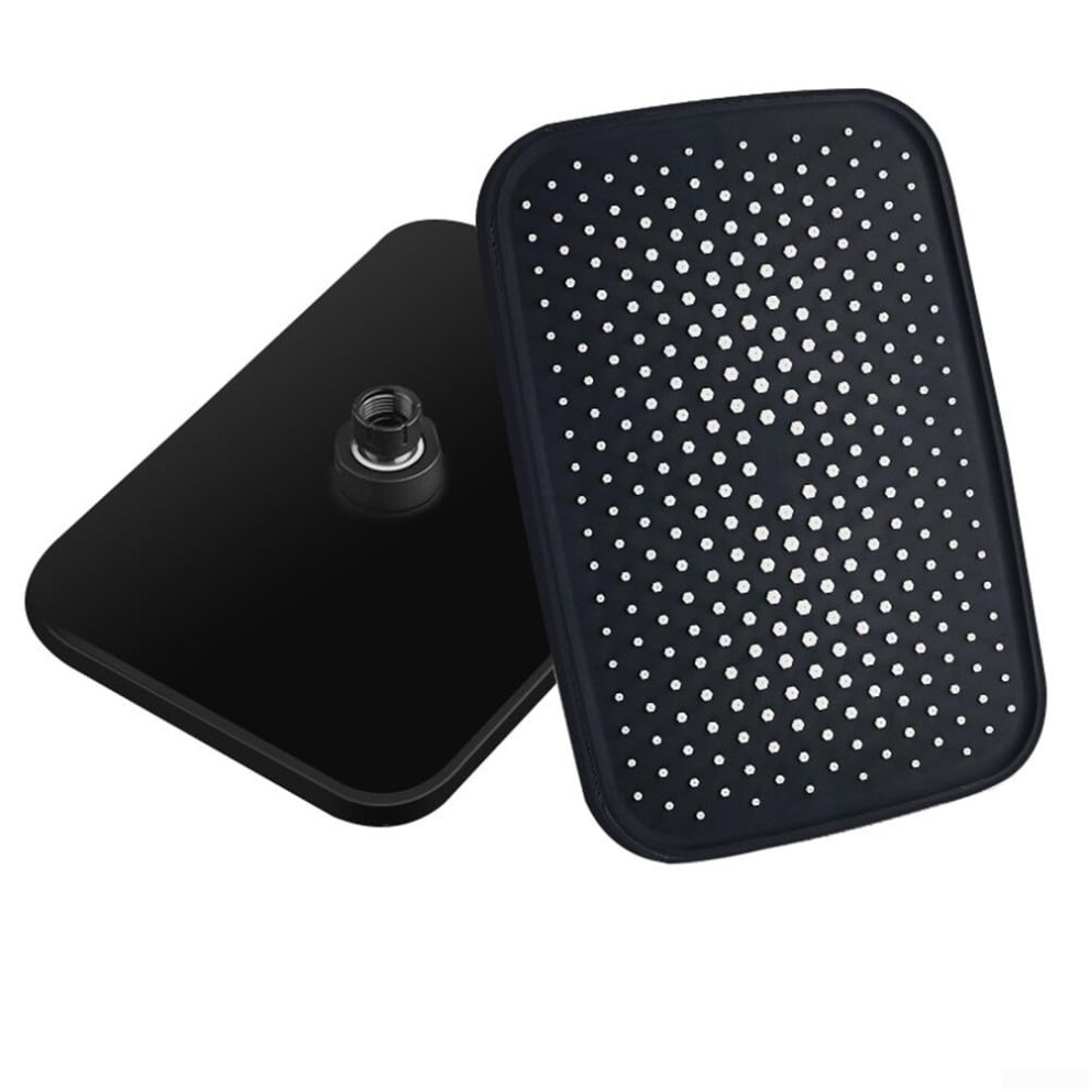 360 Rotating Rainfall Shower Head Large Flow Abs Black Finish For Modern Bathroom Ceiling Mount 9119770379764