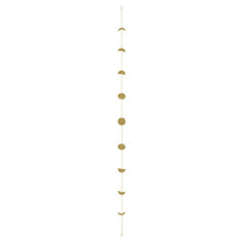 Decoratieve wanddecoratie voor een boho-huisinrichting: maanfase wanddecoratie met ijzeren ketting en goudkleurige metallic verf, moderne boho-accent