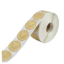 Thank You Stickers Kraft Paper Round Labels with Olive Branch for Gift Bags Party Favors Packaging