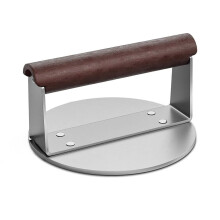 Smash Burger Press Stainless Steel 6 Inch Grill Weight with HeatResistant Wooden Handle for BBQ