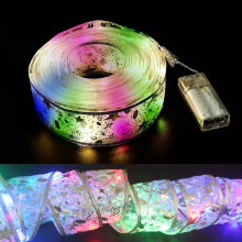 Timer Feature Led Christmas Tree Lights, Christmas Ribbon Lights For Xmas Tree Decor, Double-Layer Organza Fairy String Lights With Remote, Battery &