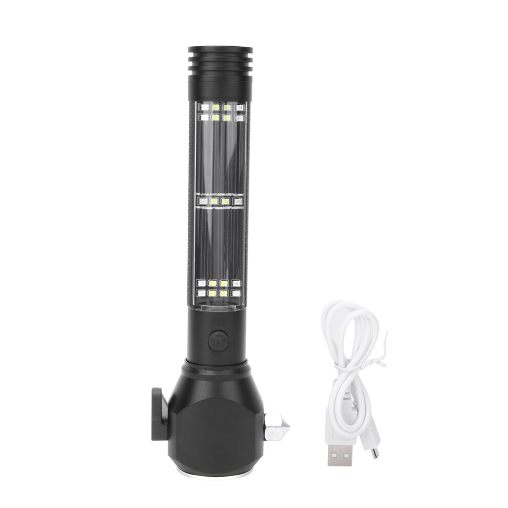 Glass Breaker Flashlight Solar Powered Tactical Led Seatbelt Cutter Emergency Power Bank Usb Rechargeable Multi Mode Outdoor Survival Tool For Camping 9088816668035