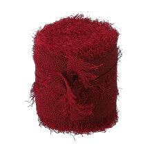 Ruban de mousseline de soie à bords effilochés, élégant ruban pour bouquets, loisirs créatifs, décoration de mariage, doux et soyeux, 5 m de