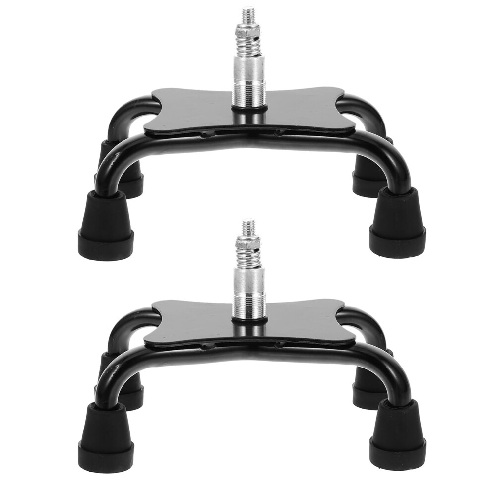 2pcs Heavy Duty Quad Cane Tips AntiSlip Base Replacement for Elderly Walking Stick Stability